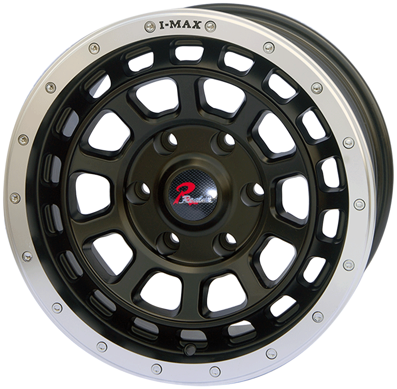 168 inch Semi Matte Black/chrome stud wheel rim