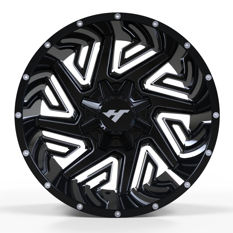 20X12 inch Black Machine Face wheel rim