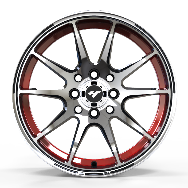 13 inch Black /red /machine face wheel rim