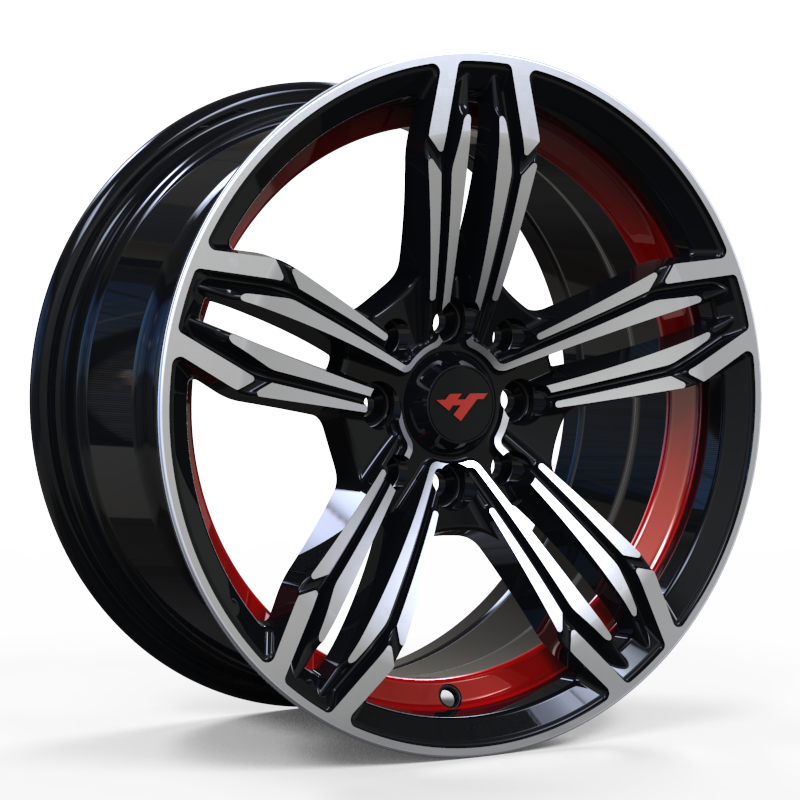 13X6.0 inch Black Machine Face wheel rim