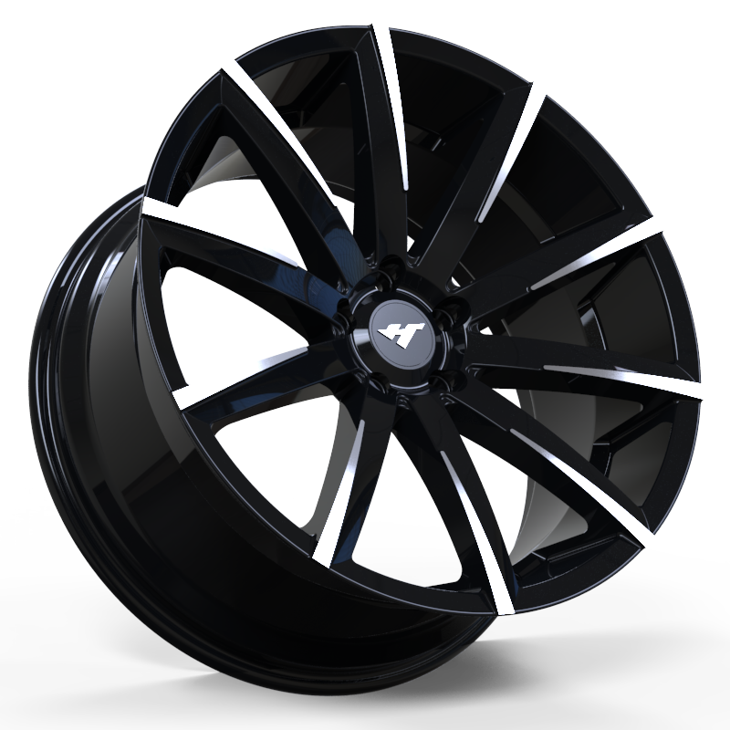 24×10 inch black machine face wheel rim