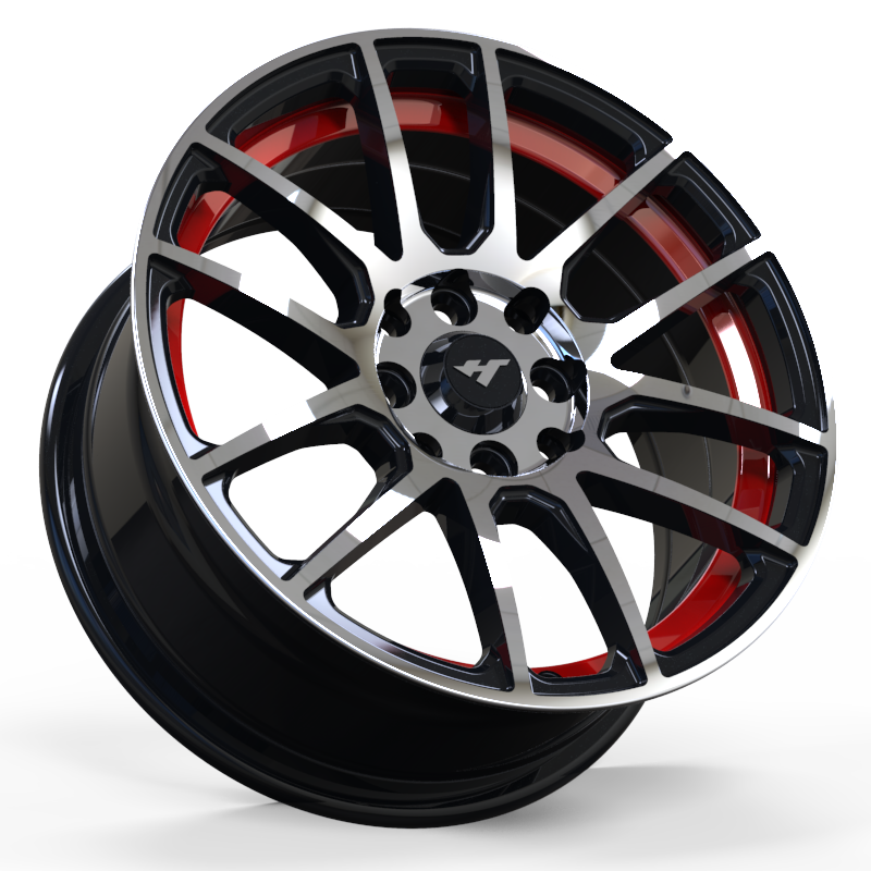 15*70 inch black / red wheel rim