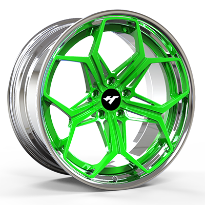 18-24 inch chrome + green forged and custom wheel rim