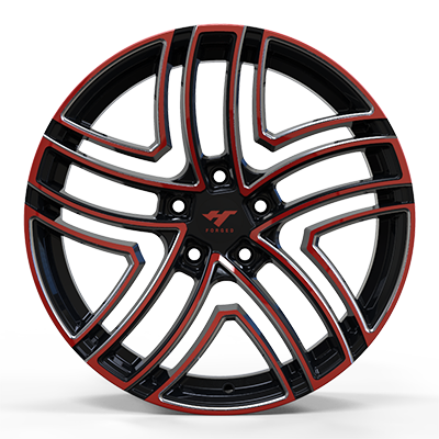 18-24 inch black + red forged and custom wheel rim