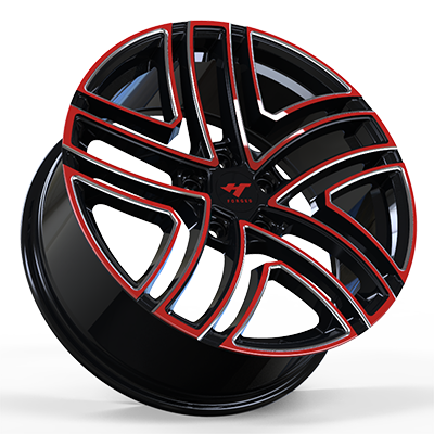 18-24 inch black + red forged and custom wheel rim