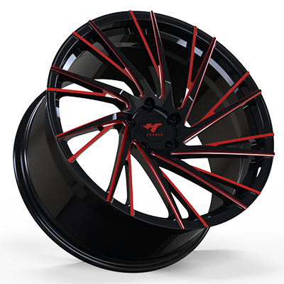 18-24 inch black + red forged and custom wheel rim