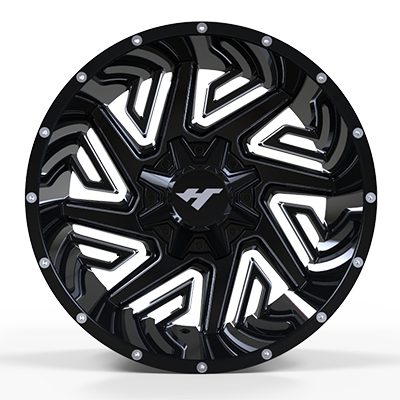 20X10 inch Black Machine Face wheel rim