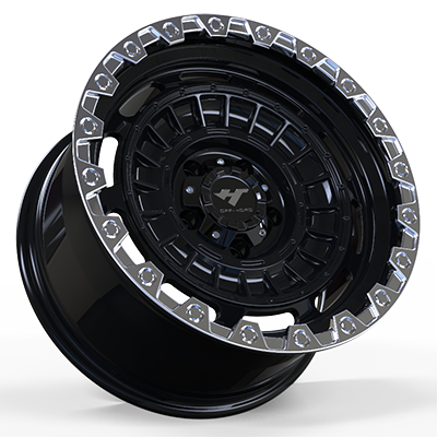 17X8.0 inch Black Machine Lip wheel rim