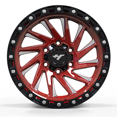 17X8.0 inch red & black wheel rim