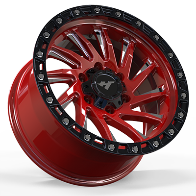 17X8.0 inch red & black wheel rim