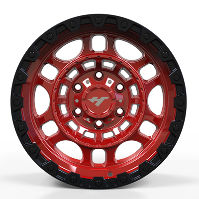 17X8.0 inch red & black wheel rim