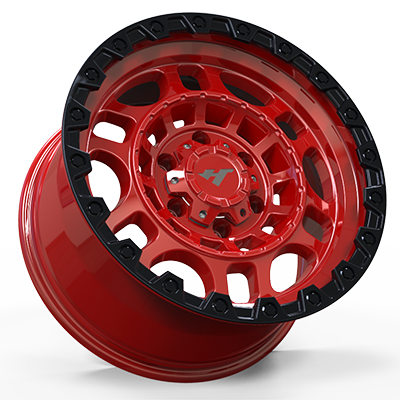 17X8.0 inch red & black wheel rim