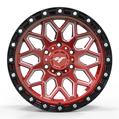 17X9.0 inch red & black wheel rim