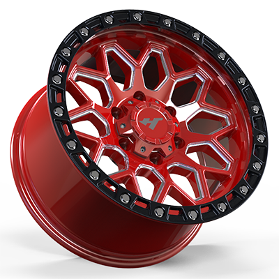 17X9.0 inch red & black wheel rim