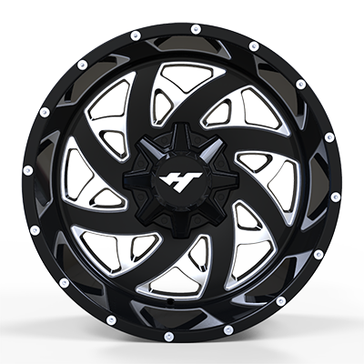 24X12 inch Black Machine Face/Milling Point wheel rim