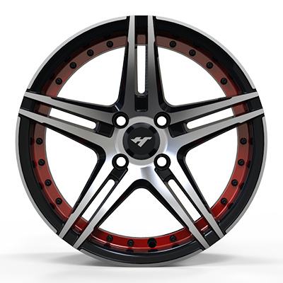 13X6.0 inch Black Machine Face / Milling Point wheel rim