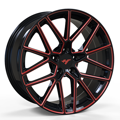 17X7.5 inch 5X108 red & black wheel rim