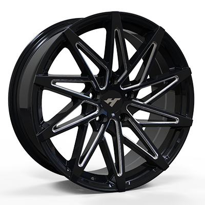 17X7.5 inch 5X114.3 black machine face wheel rim