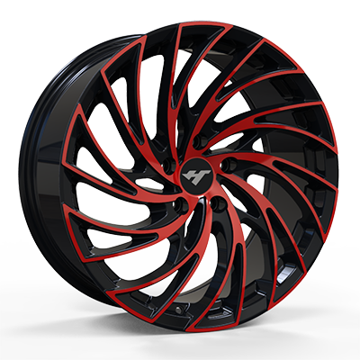 18X8.5 inch RED & BLACK wheel rim