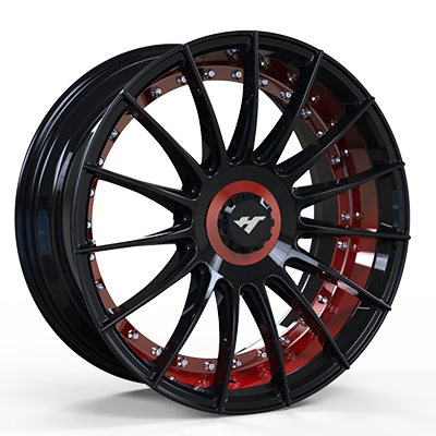 20X8.5 inch 5X100 black & red undercut wheel rim