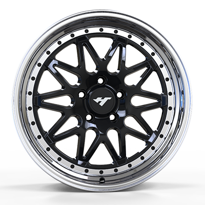 17X7.5 inch black machine lip wheel rim