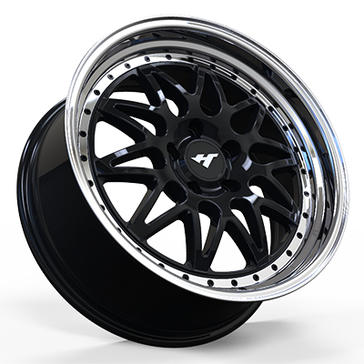 17X7.5 inch black machine lip wheel rim