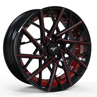 22X9.0 inch 5X100 black & red line wheel rim
