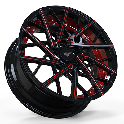 22X9.0 inch black & red line wheel rim