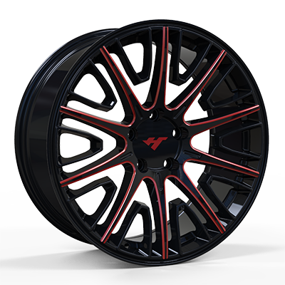 19X8.5 inch 5X100 black & red line wheel rim