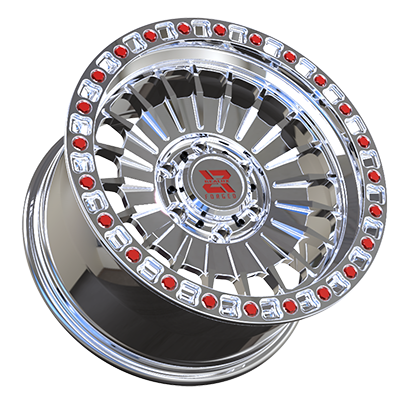 18X8.0 inch chrome & red forged and custom wheel rim