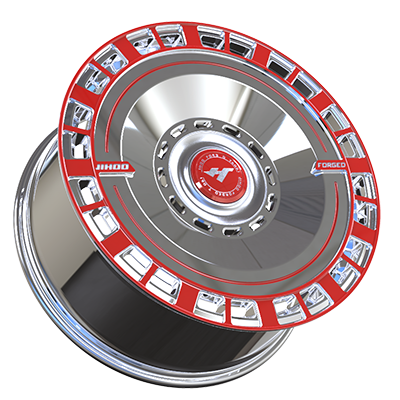 18X8.5 inch Chrome & Red forged and custom wheel rim 18X8.5 inch Chrome & Red forged and custom wheel rim