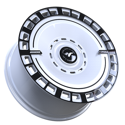 17X8.5 inch White & Black forged and custom wheel rim