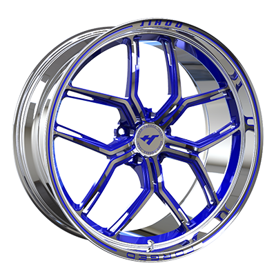18X8.0 inch 5X120 Chrome & Blue auto wheel rim