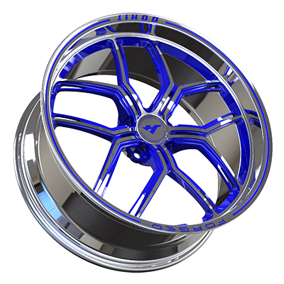 18X8.0 inch Chrome & Blue forged and custom wheel rim