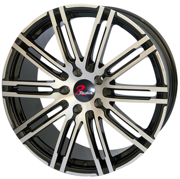 208.5 209 inch black machine face wheel rim