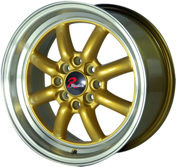 157 inch Semi Matte Black/gold face/Mirror Lip wheel rim