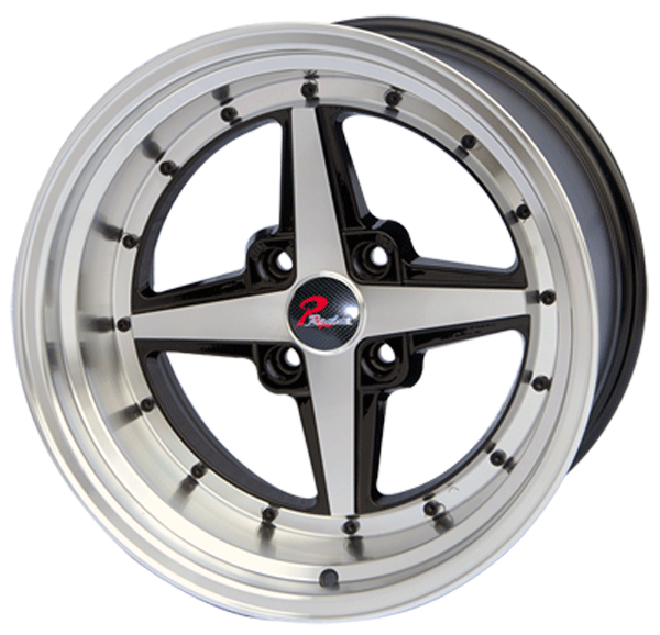 158 159 inch black machine face/black stud wheel rim