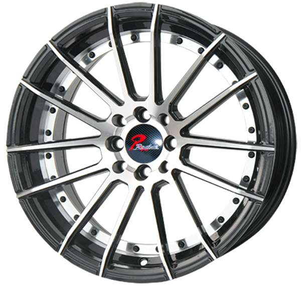 19X8.5 inch Semi Matte Black Milling face/black stud　wheel rim